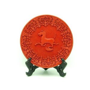 Cinnabar Lacquerware Red Horse on Swallow1