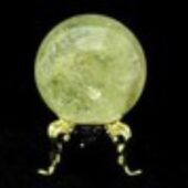 Citrine Crystal Sphere Ball with Golden Stand (54mm To 66mm)