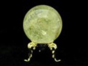 Citrine Crystal Sphere Ball with Golden Stand (54mm To 66mm)