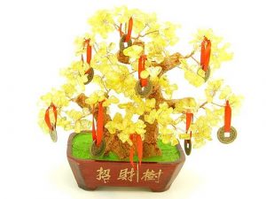 Citrine Crystal With 9 Coins Wealth Inviting Money Tree1