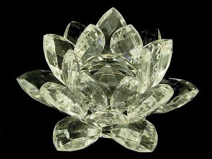 Clear High Grade Crystal Lotus Blossom Flower - 30mm1