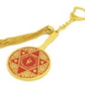 Double Pyramid Red Goddess Mirror Amulet