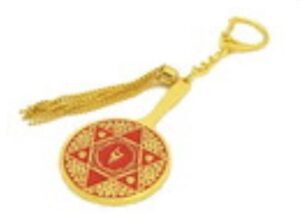 Double Pyramid Red Goddess Mirror Amulet