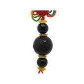 Dragon Embossed Black Obsidian Ball Hanging Tassel1