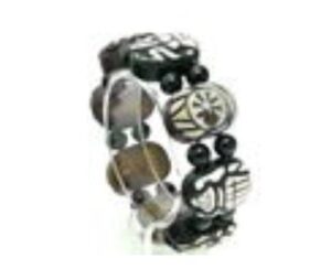Dzi Agate with Eight Auspicious Symbols Bracelet