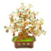 Extravagant Mix Gem Crystal with 9 Coins Gem Tree