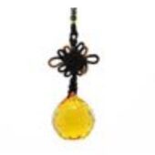 Faceted 30mm Earth Element Yellow Crystal Ball Tassel