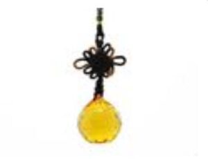 Faceted 30mm Earth Element Yellow Crystal Ball Tassel