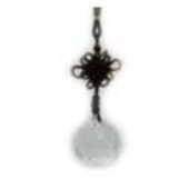 Faceted 30mm Metal Element Clear Crystal Ball Tassel