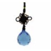 Faceted 30mm Water Element Blue Crystal Ball Tassel