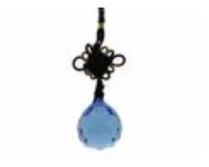Faceted 30mm Water Element Blue Crystal Ball Tassel