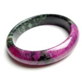 Faceted Elegant Ruby Zoisite Bangle Bracelet