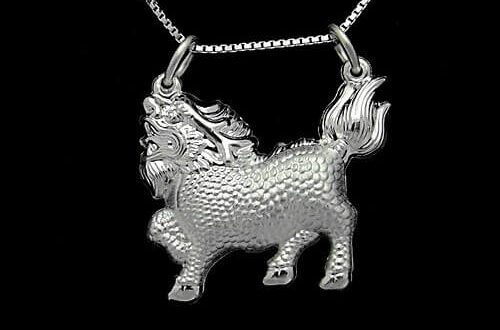 Fine Silver Protective Chi Lin Pendant Necklace1