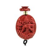 Goddess Green Tara with Red Coral Beads Tassel1