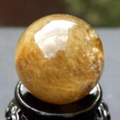 Gold Rutilated Quartz Feng Shui Ball 44mm