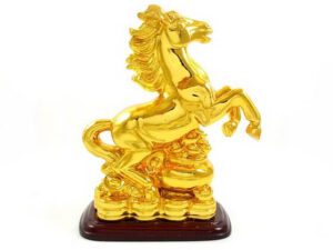 Gold Victory Horse with Treasure
