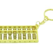 Golden Abacus Feng Shui Keychain