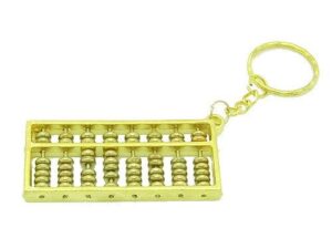 Golden Abacus Feng Shui Keychain