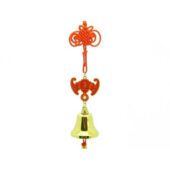 Golden Bell with Fortune Bat Feng Shui Tassel1