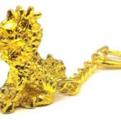 Golden Chi Lin Feng Shui Key Chain