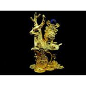 Golden Good Fortune Deer with Wealth Vase1