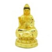 Golden Kuan Yin Statue Sitting on Lotus