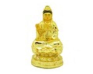 Golden Kuan Yin Statue Sitting on Lotus