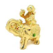 Golden Monkey with Ruyi sitting on Elephant