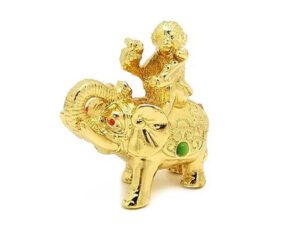 Golden Monkey with Ruyi sitting on Elephant