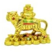 Golden Tiger with Wealth Pot and Treasures