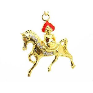 Golden Wind Horse for Success Keychain1