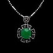 Good Fortune Jade Flower Pendant Necklace