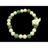 Ivory Elephant with Ivory and Jade Beads Bracelet1