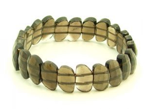 Leaf-Shaped Faceted Smoky Quartz Beads Bracelet1