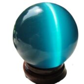 Light Blue Cateyes Feng Shui Crystal Ball