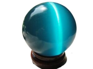 Light Blue Cateyes Feng Shui Crystal Ball