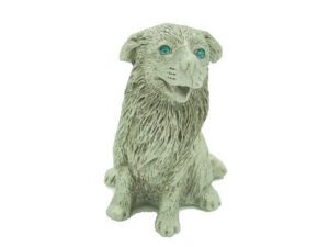 Lucky Pewter Dog With Sparkling Light Blue Eyes1