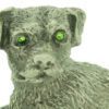 Lucky Pewter Dog With Sparkling Light Green Eyes4