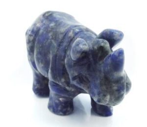 Mini Blue Sodalite Fengshui Rhinoceros for Protection