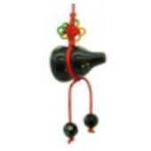 Mini Obsidian Feng Shui Wu Lou Hanging (Red String)