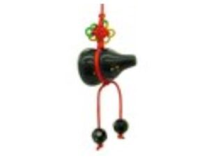 Mini Obsidian Feng Shui Wu Lou Hanging (Red String)