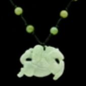 Monkey on Horse Jade Pendant Necklace