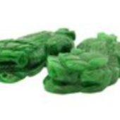 Pair of Ancient Green Jade Feng Shui Pi Yao