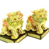 Pair of Golden Feng Shui Chi Lin1