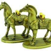 Pair of Tribute Horse Carrying Gold Ingot