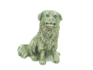 Pewter Loyal Dog With Sparkling Light Blue Eyes1