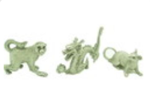 Pewter Three Zodiac Friends Rat Dragon Monkey Buy FengShui