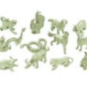 Pewter Twelve Chinese Zodiac Animals