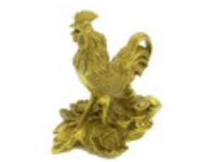 Rooster with Peony and Gold Ingots