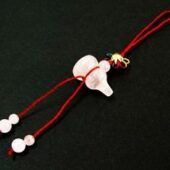 Rose Quartz Crystal Wu Lou Feng Shui Tassel